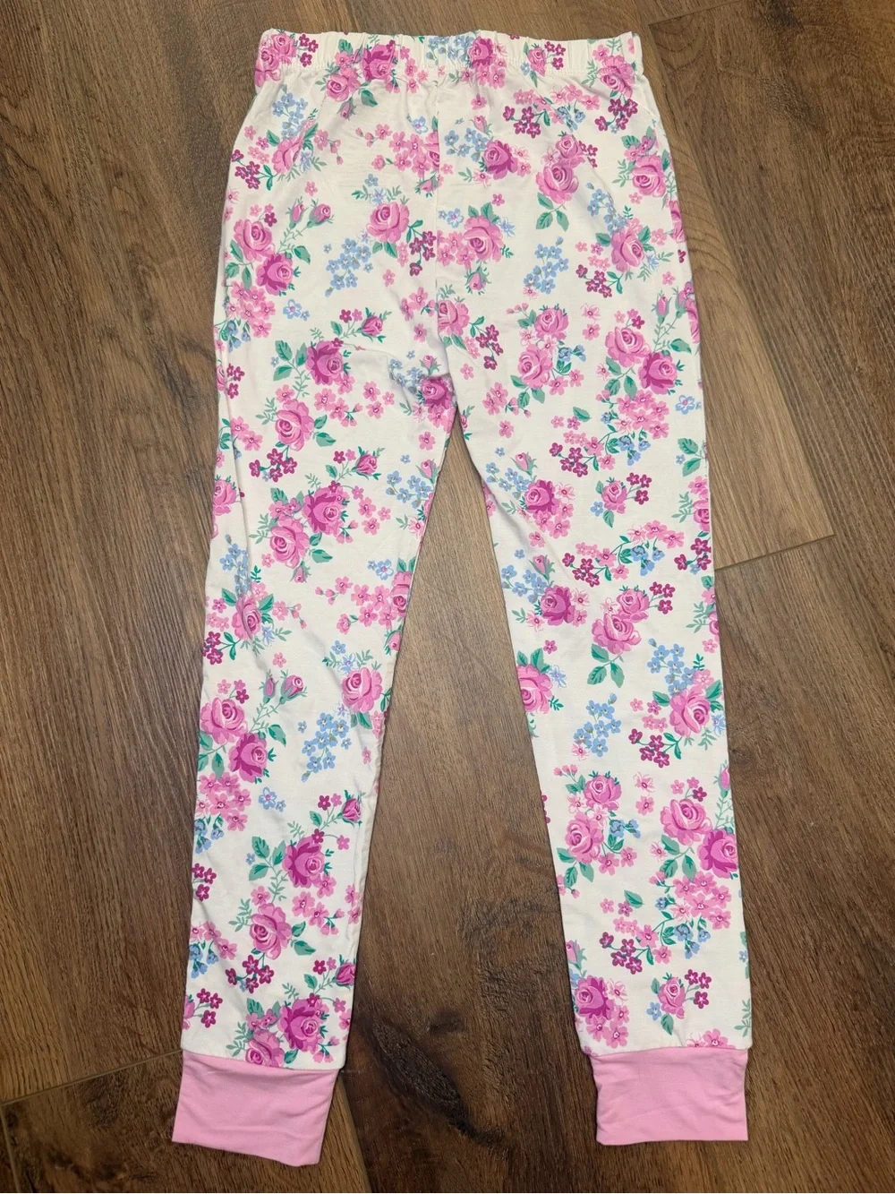 Angel Dear Little Roses Bamboo Pajama Set Girls 5-6Y Pink Floral Quiet Luxury
